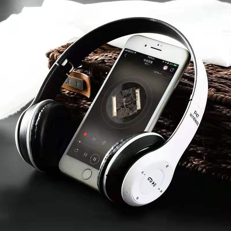 Bluetooth Headphone Head-Mounted with Microphone Audio Cable Connected to Computer Card Foldable Storage HD Call Long Battery Life