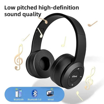 Stereo P47 Headset 5.0 Bluetooth Headset Folding Series Wireless Sports Game Headset for HuaWei XiaoMi