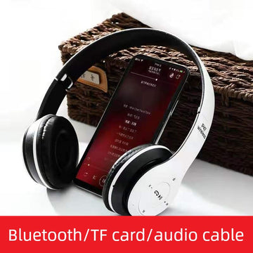 Bluetooth Headphone Head-Mounted with Microphone Audio Cable Connected to Computer Card Foldable Storage HD Call Long Battery Life